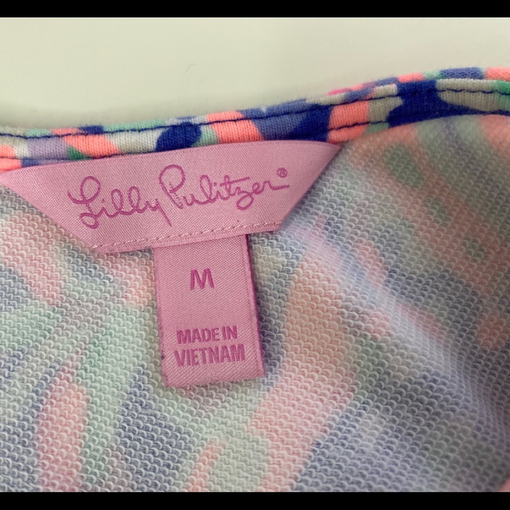 LILLY PULITZER multi-color zip back flattering fit & flare dress, M, EUC - Picture 6 of 10